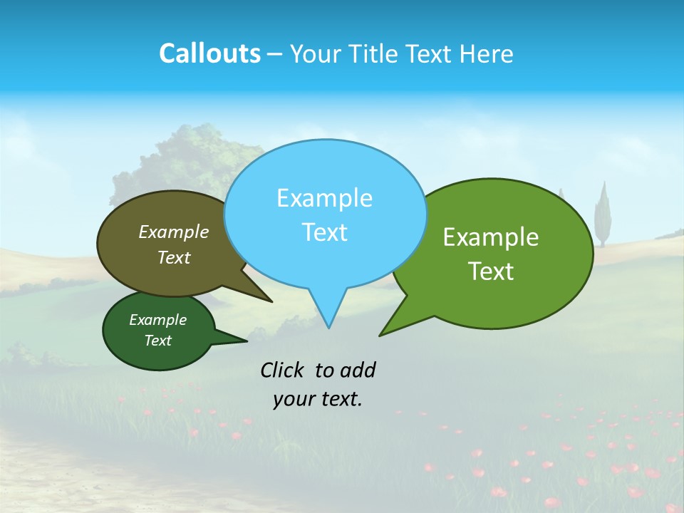 Cloud Illustration Scenic PowerPoint Template