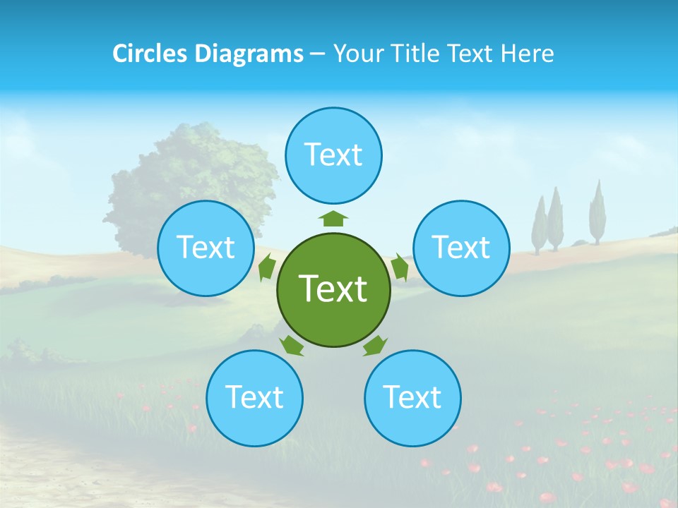 Cloud Illustration Scenic PowerPoint Template