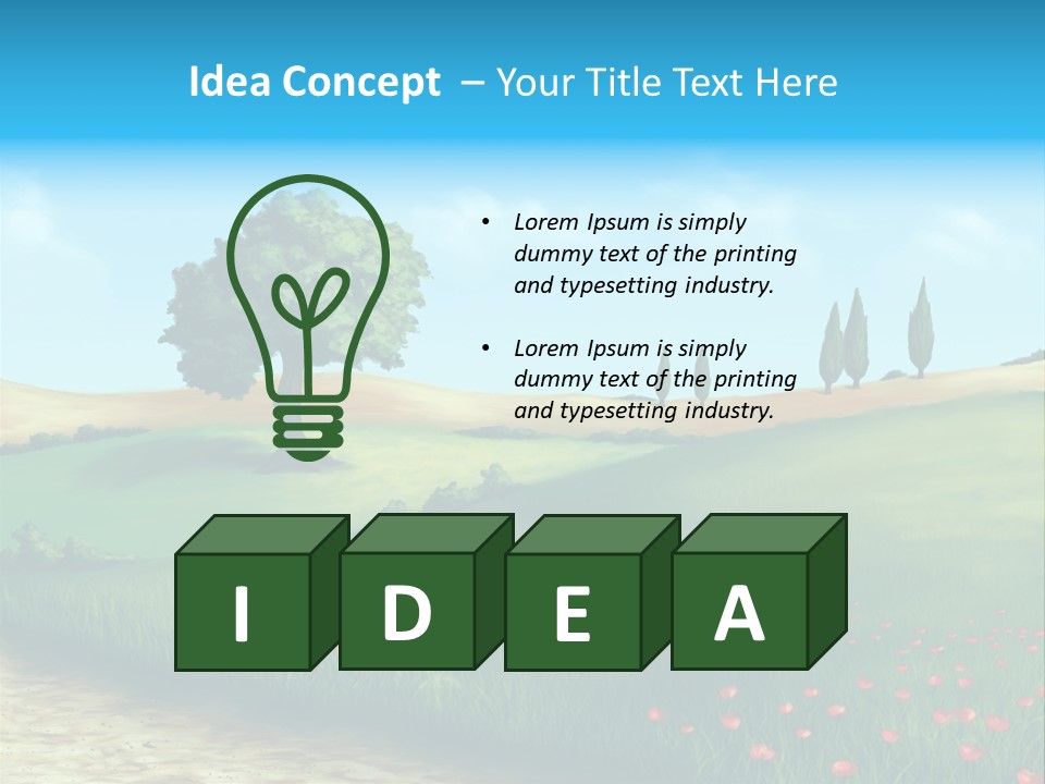 Cloud Illustration Scenic PowerPoint Template