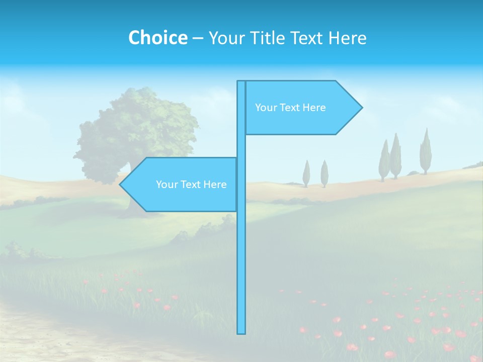 Cloud Illustration Scenic PowerPoint Template