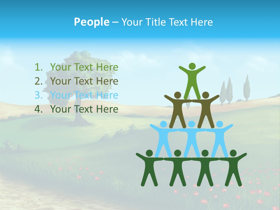 Cloud Illustration Scenic PowerPoint Template