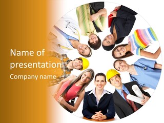 Team Meeting Throng PowerPoint Template