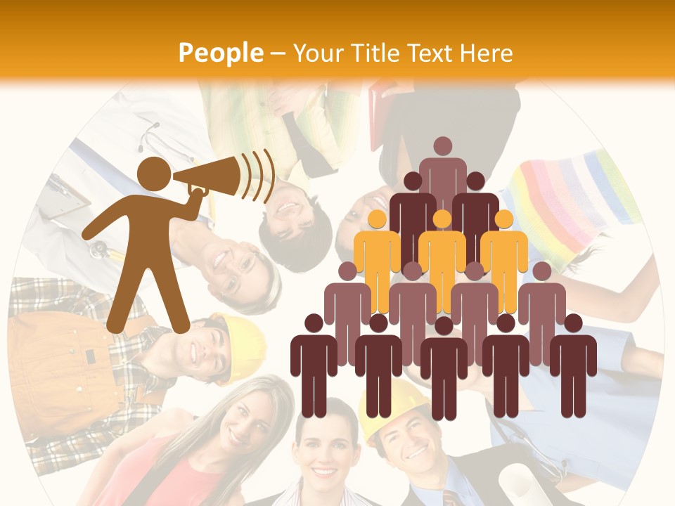 Team Meeting Throng PowerPoint Template