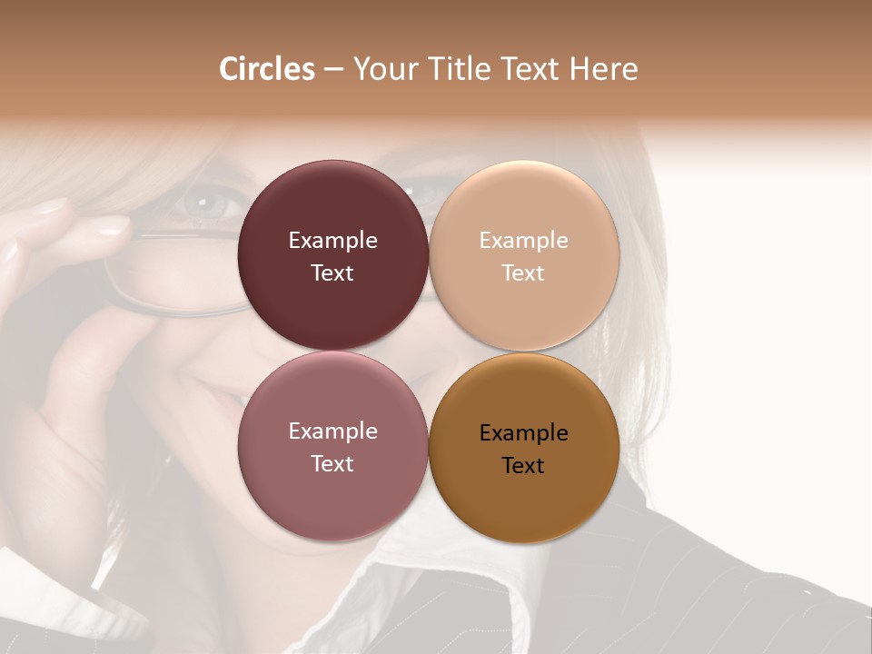Beauty Caucasian Eyeglass PowerPoint Template