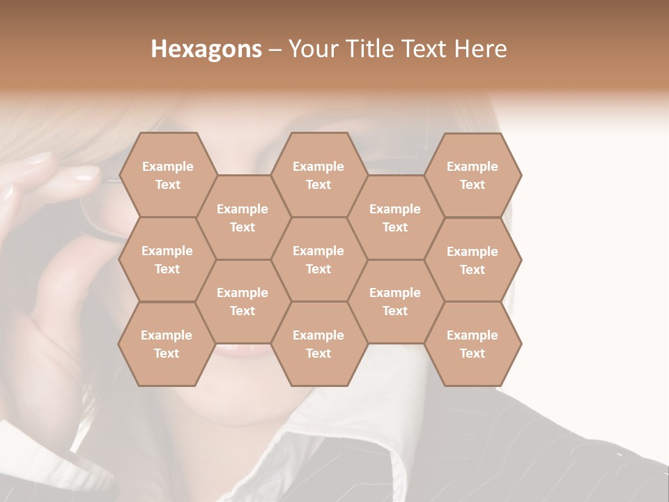 Beauty Caucasian Eyeglass PowerPoint Template