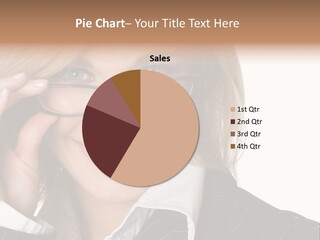 Beauty Caucasian Eyeglass PowerPoint Template