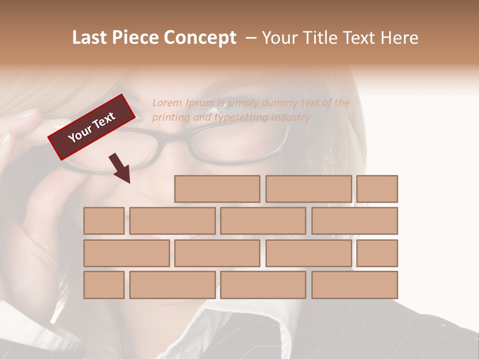 Beauty Caucasian Eyeglass PowerPoint Template