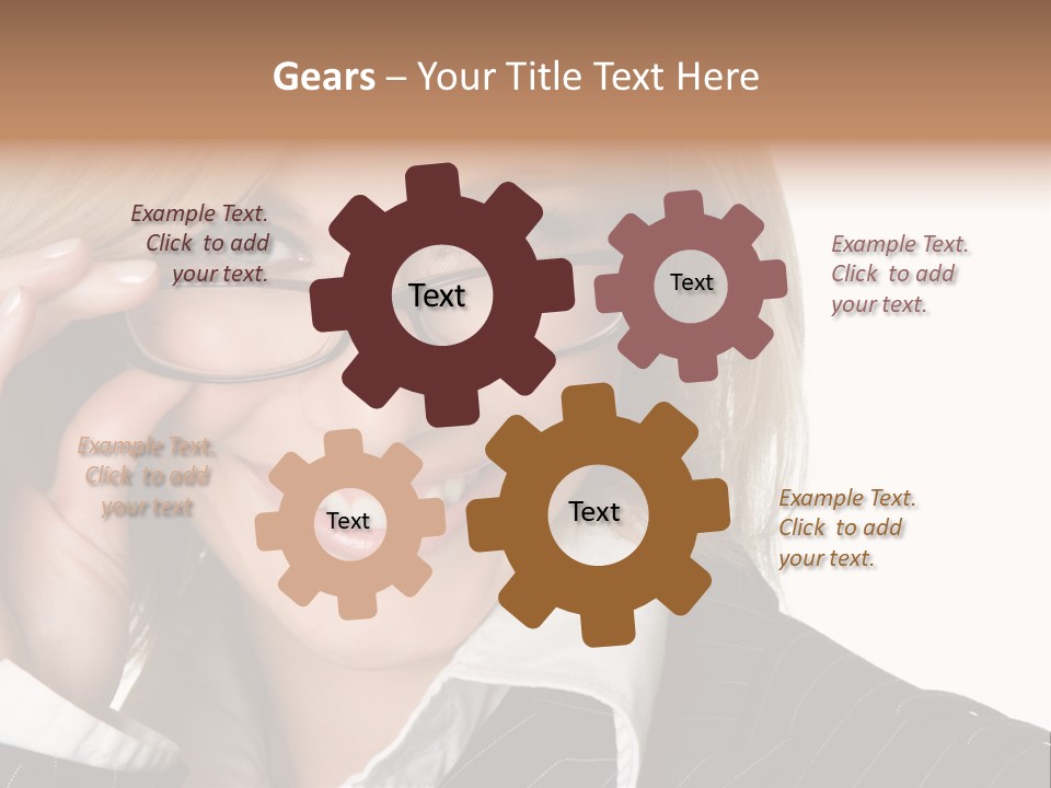 Beauty Caucasian Eyeglass PowerPoint Template