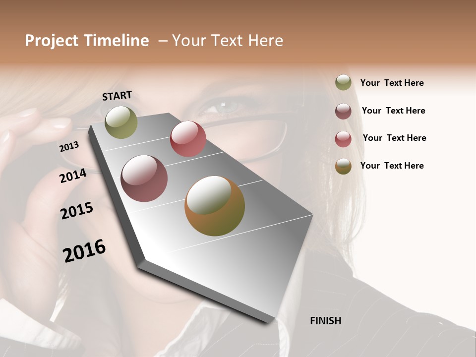 Beauty Caucasian Eyeglass PowerPoint Template