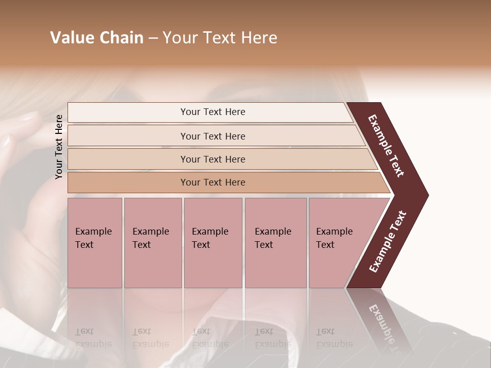 Beauty Caucasian Eyeglass PowerPoint Template