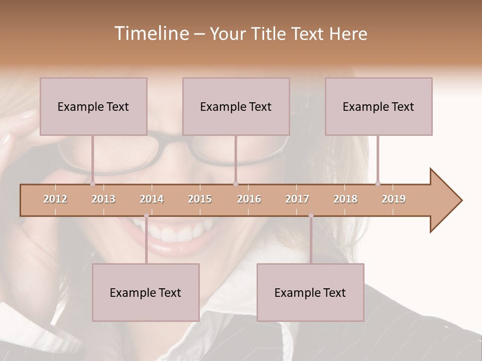 Beauty Caucasian Eyeglass PowerPoint Template