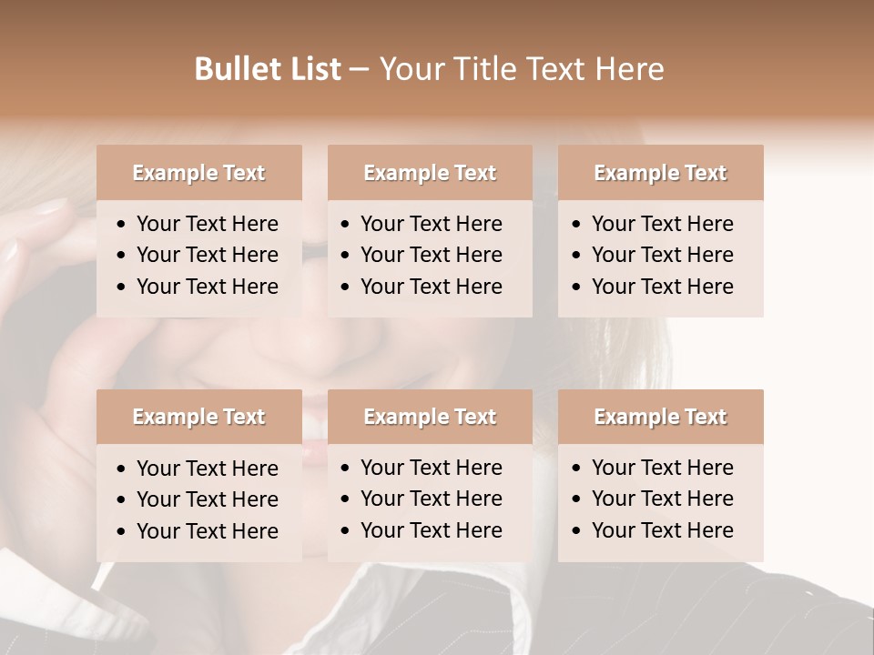 Beauty Caucasian Eyeglass PowerPoint Template