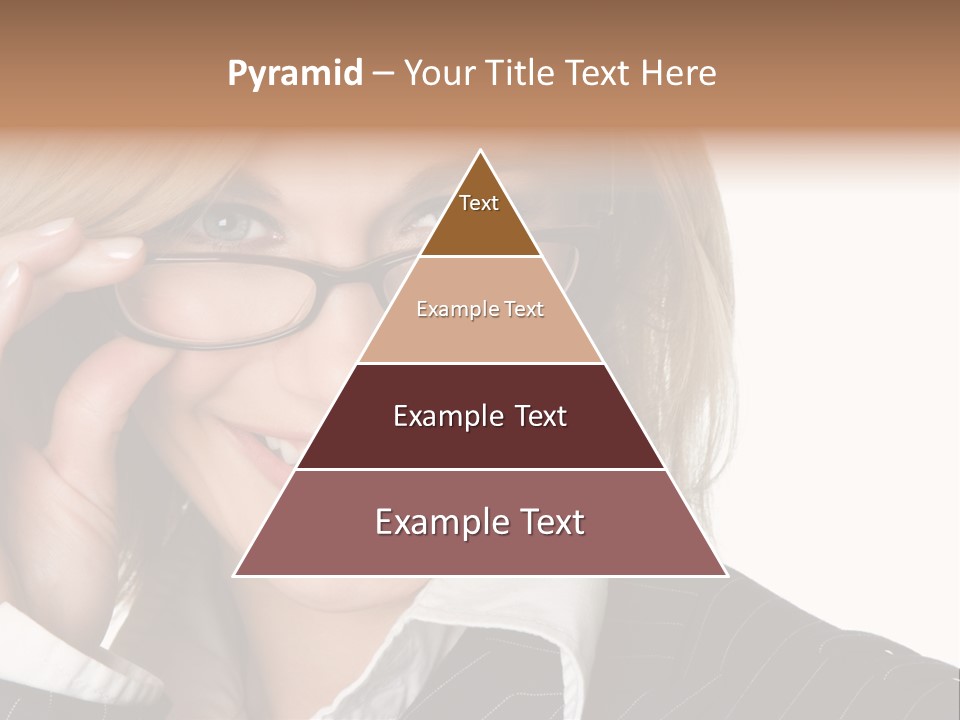 Beauty Caucasian Eyeglass PowerPoint Template