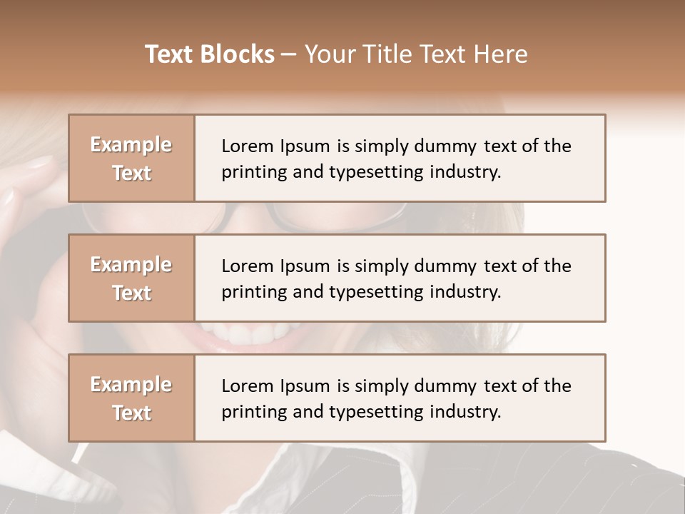 Beauty Caucasian Eyeglass PowerPoint Template