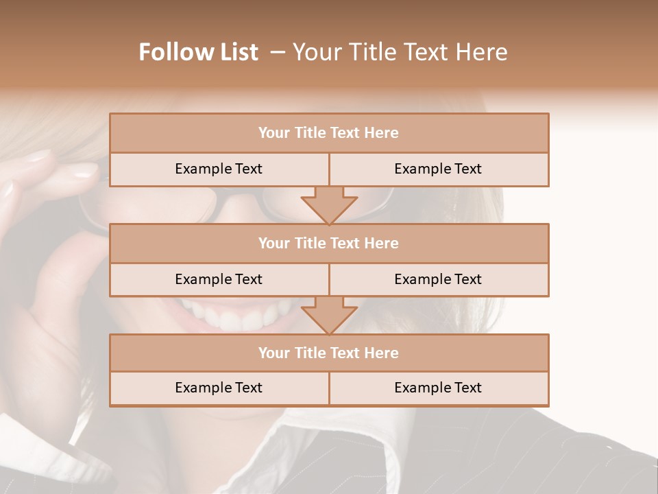 Beauty Caucasian Eyeglass PowerPoint Template