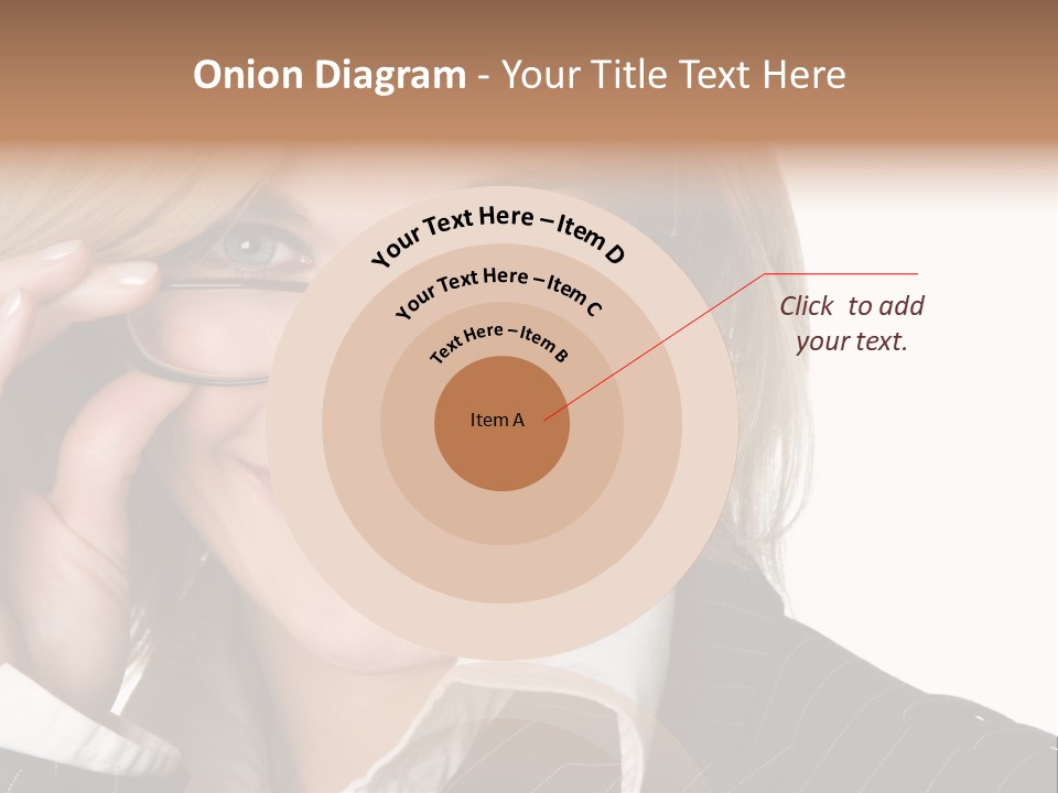 Beauty Caucasian Eyeglass PowerPoint Template