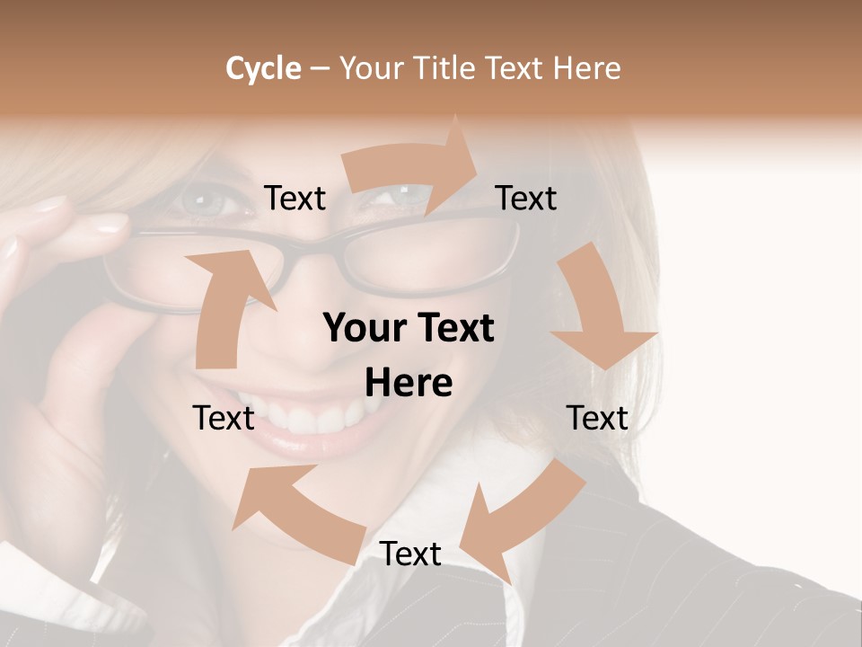 Beauty Caucasian Eyeglass PowerPoint Template