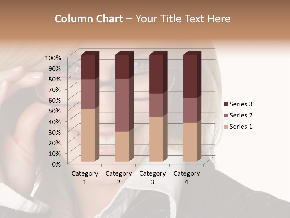 Beauty Caucasian Eyeglass PowerPoint Template