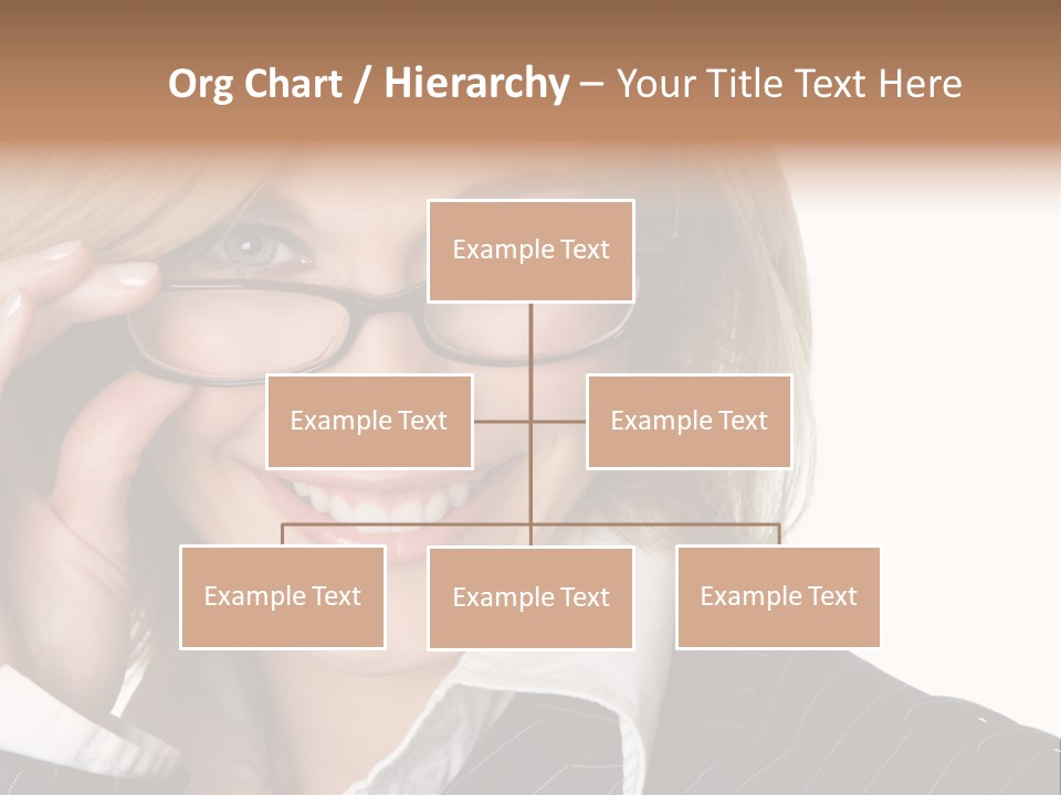 Beauty Caucasian Eyeglass PowerPoint Template