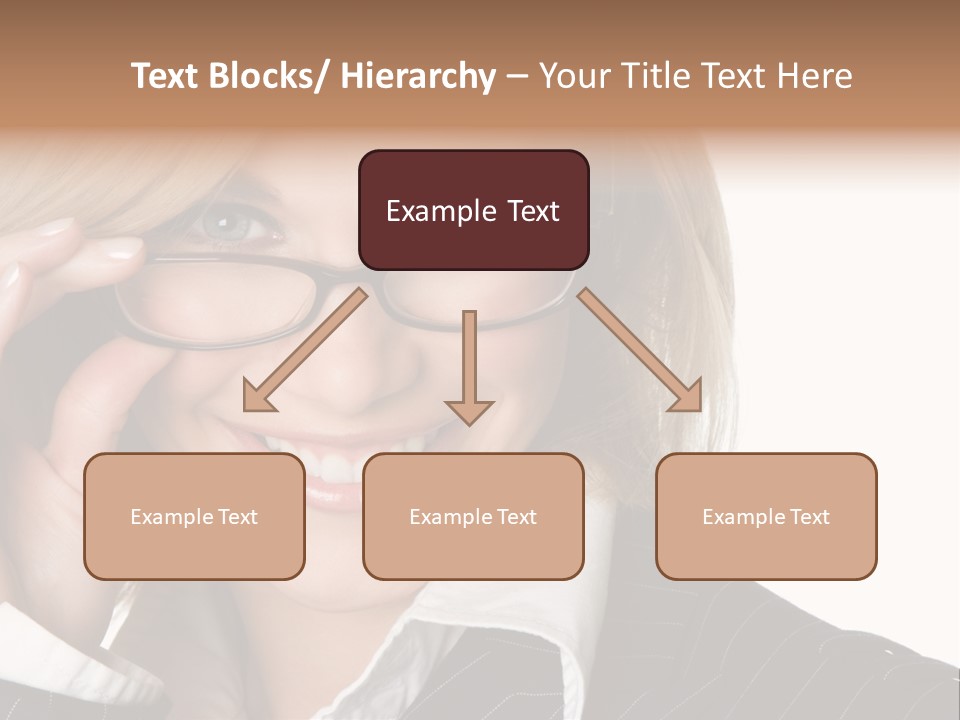 Beauty Caucasian Eyeglass PowerPoint Template