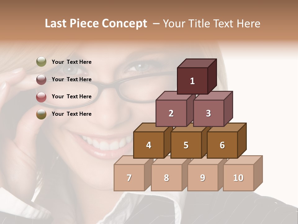 Beauty Caucasian Eyeglass PowerPoint Template