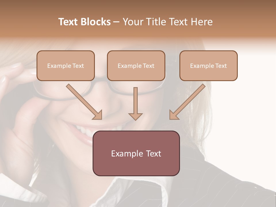 Beauty Caucasian Eyeglass PowerPoint Template