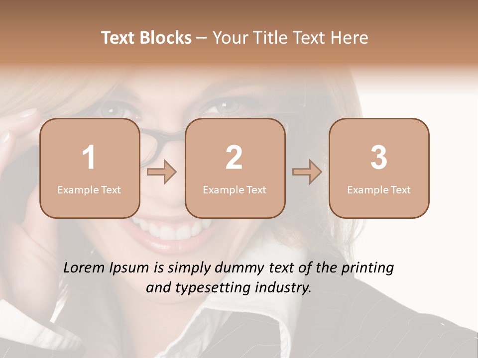 Beauty Caucasian Eyeglass PowerPoint Template