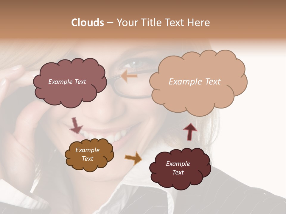 Beauty Caucasian Eyeglass PowerPoint Template