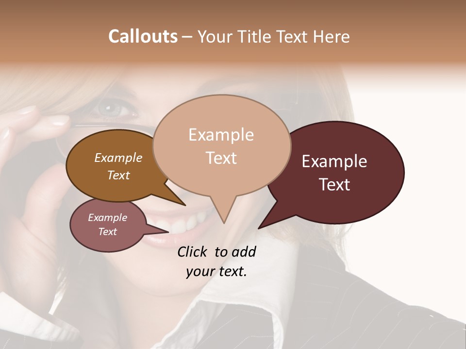 Beauty Caucasian Eyeglass PowerPoint Template