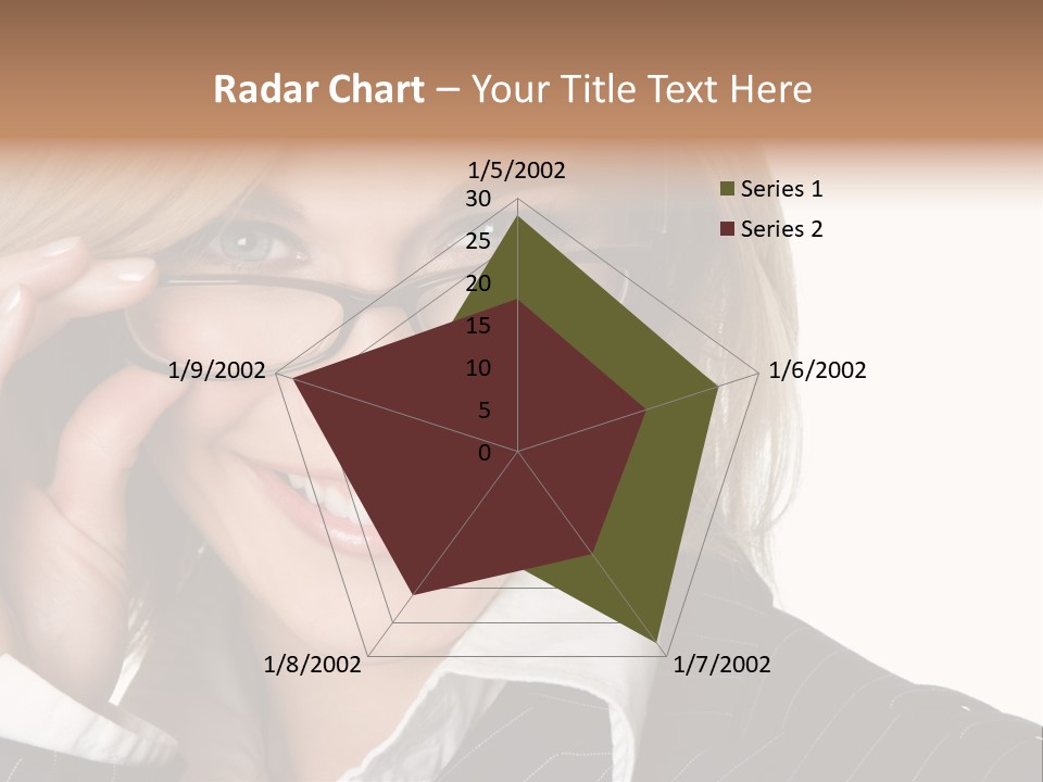 Beauty Caucasian Eyeglass PowerPoint Template