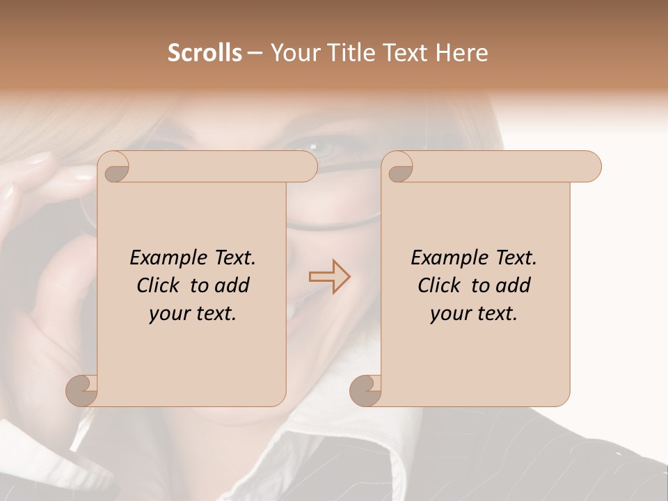 Beauty Caucasian Eyeglass PowerPoint Template