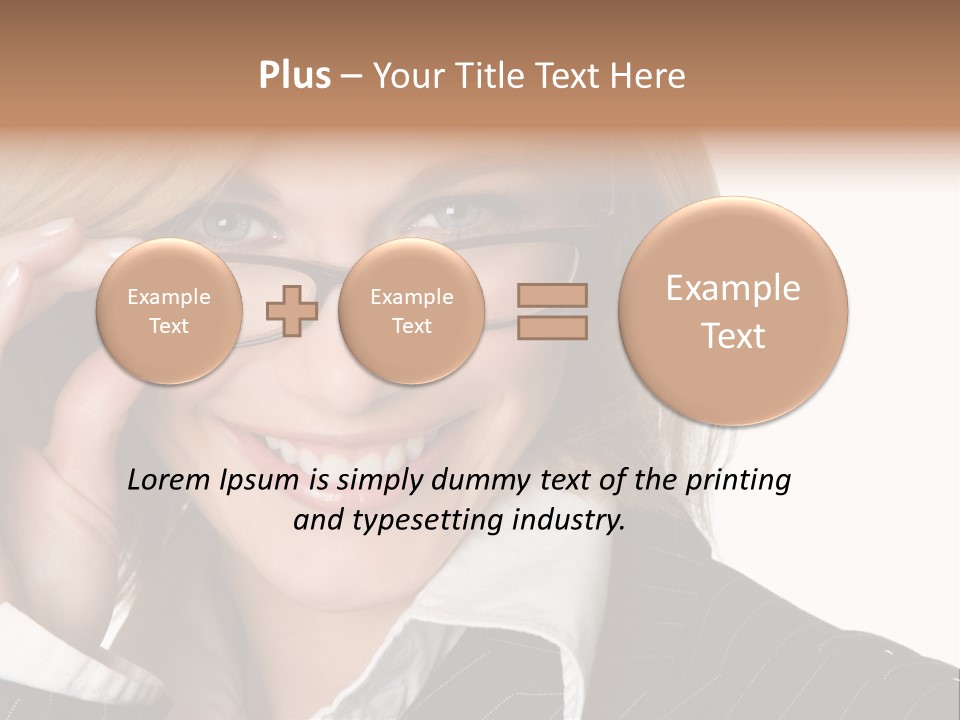 Beauty Caucasian Eyeglass PowerPoint Template