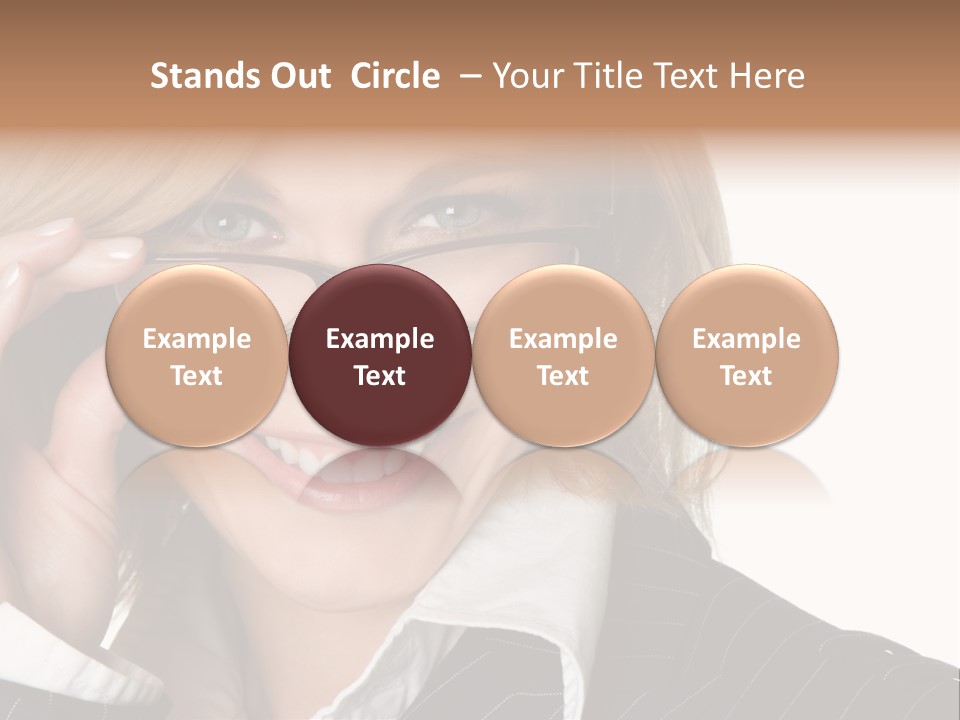Beauty Caucasian Eyeglass PowerPoint Template