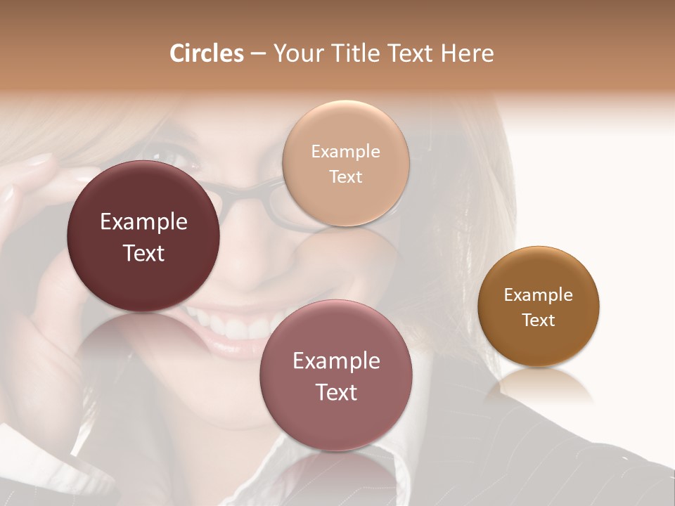 Beauty Caucasian Eyeglass PowerPoint Template