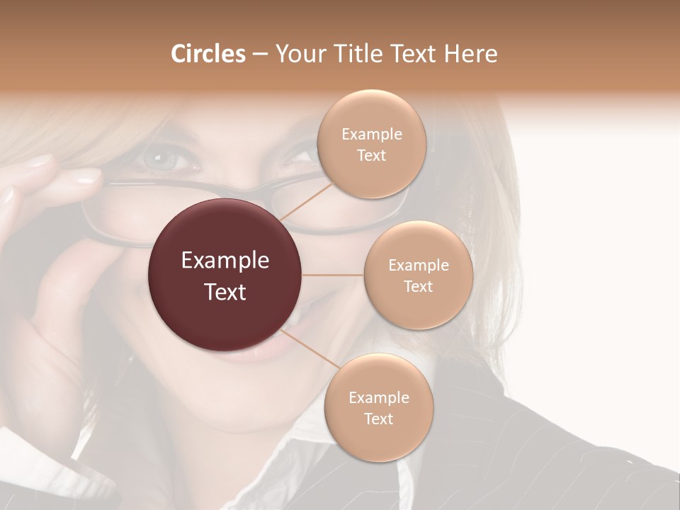 Beauty Caucasian Eyeglass PowerPoint Template