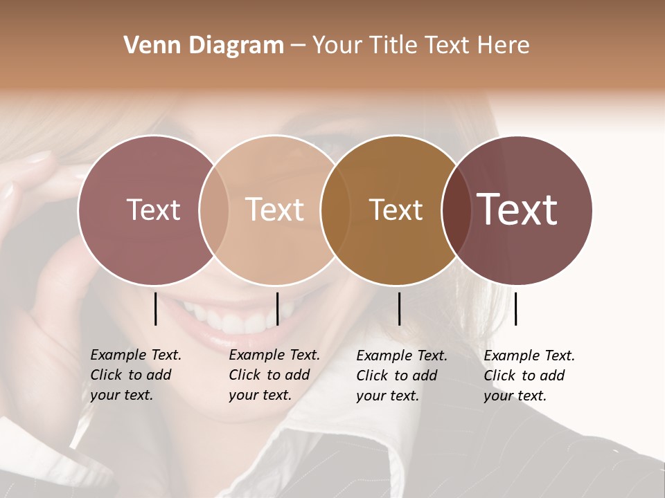 Beauty Caucasian Eyeglass PowerPoint Template