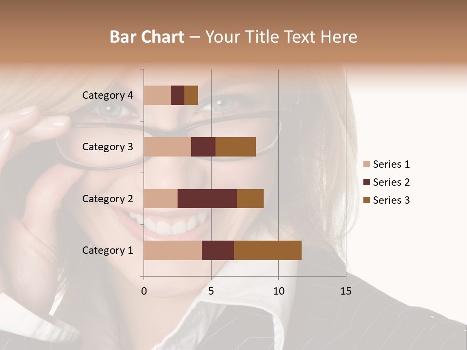 Beauty Caucasian Eyeglass PowerPoint Template