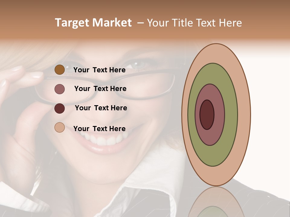 Beauty Caucasian Eyeglass PowerPoint Template