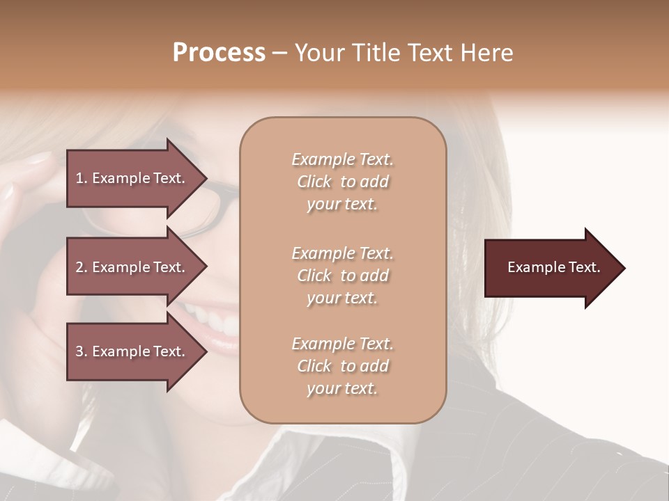 Beauty Caucasian Eyeglass PowerPoint Template