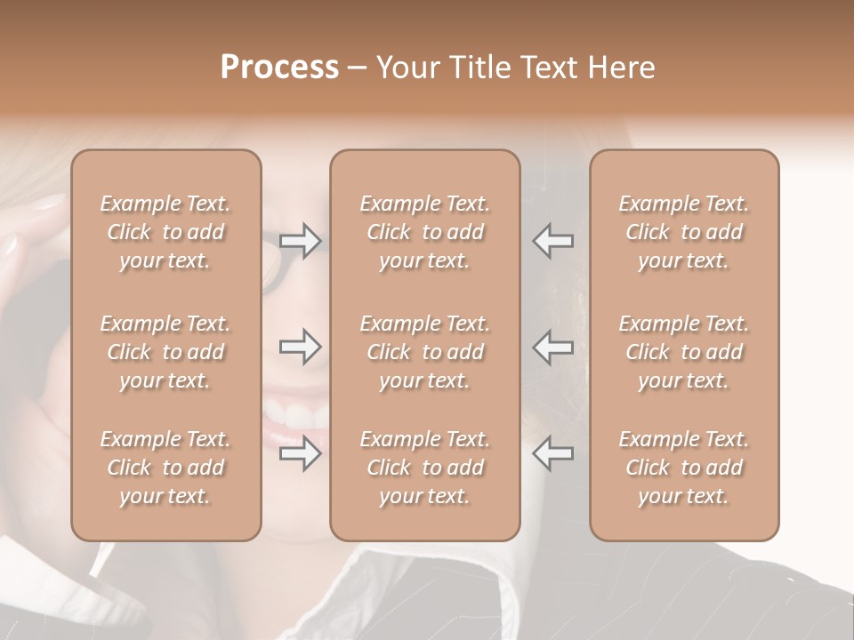 Beauty Caucasian Eyeglass PowerPoint Template