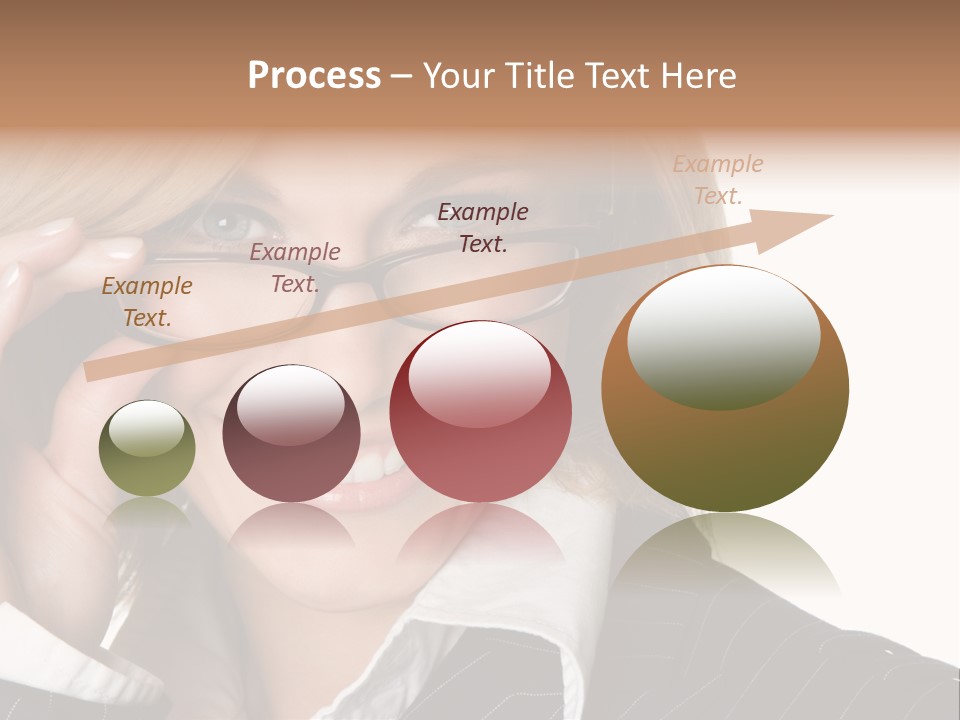 Beauty Caucasian Eyeglass PowerPoint Template