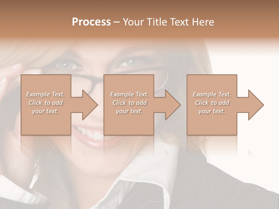 Beauty Caucasian Eyeglass PowerPoint Template