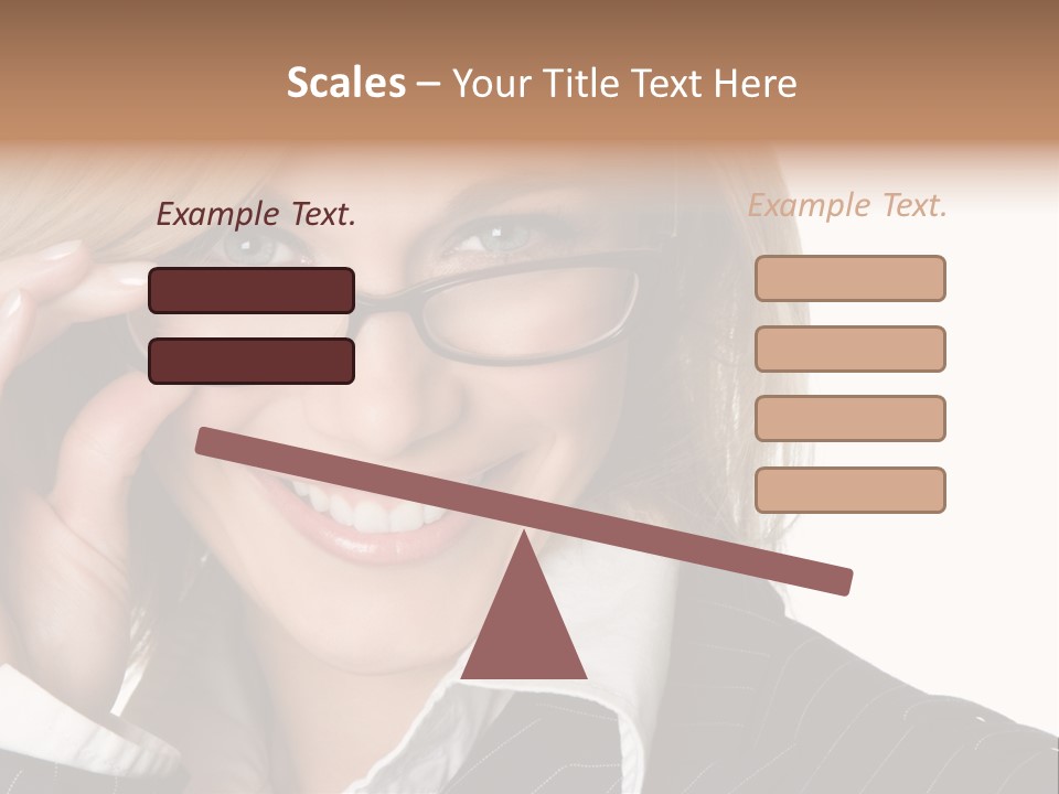 Beauty Caucasian Eyeglass PowerPoint Template