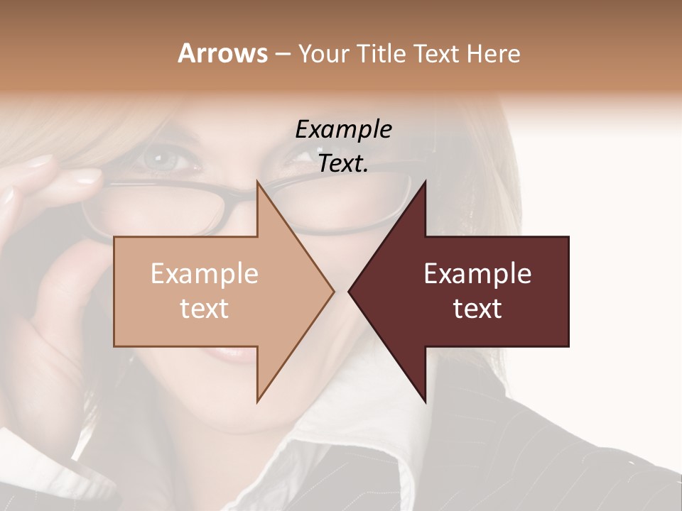 Beauty Caucasian Eyeglass PowerPoint Template