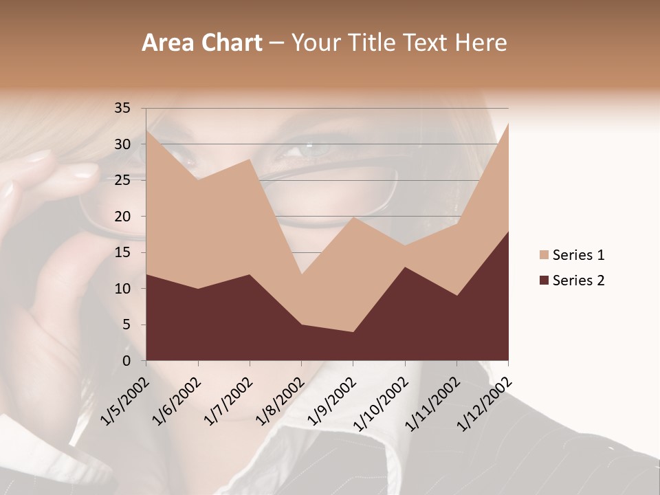 Beauty Caucasian Eyeglass PowerPoint Template
