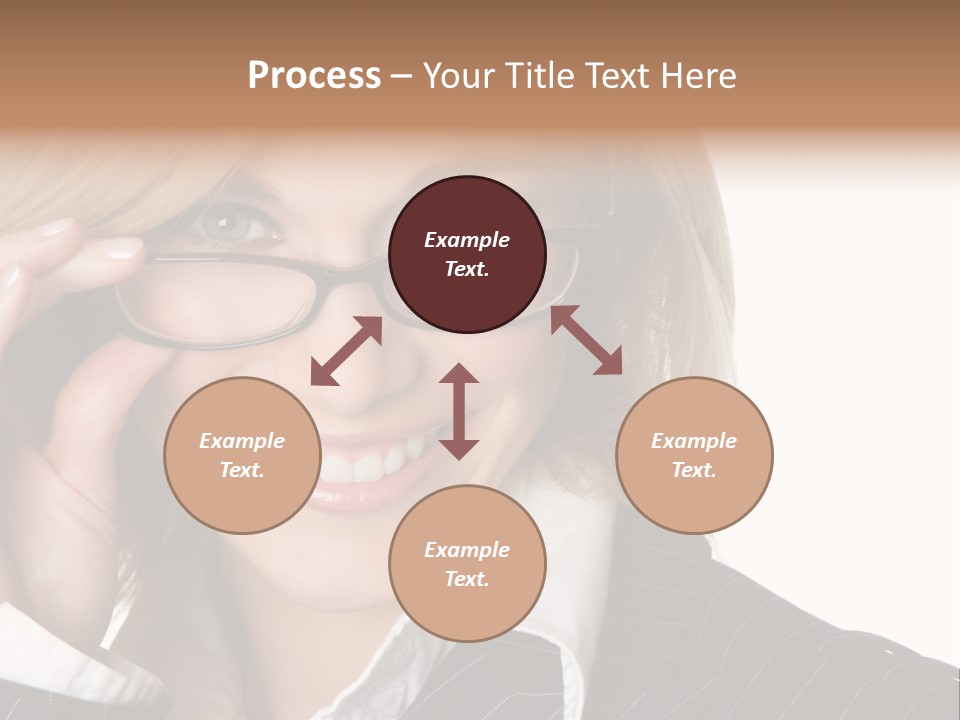 Beauty Caucasian Eyeglass PowerPoint Template