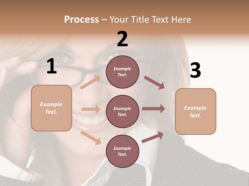 Beauty Caucasian Eyeglass PowerPoint Template