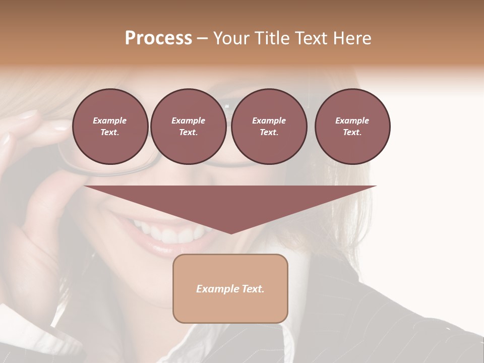 Beauty Caucasian Eyeglass PowerPoint Template