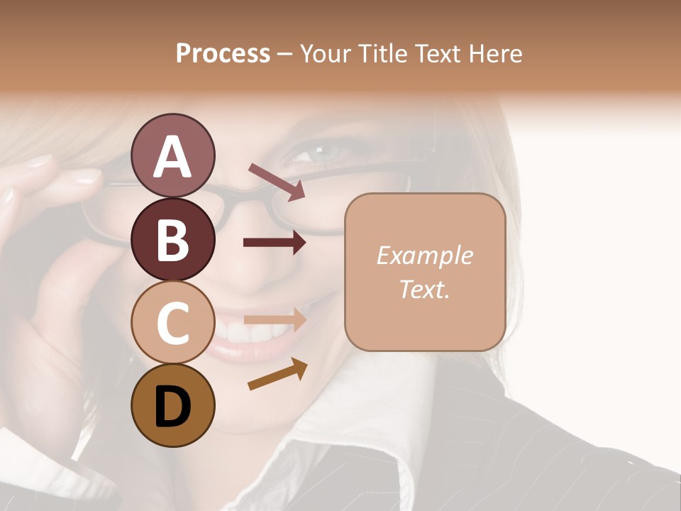 Beauty Caucasian Eyeglass PowerPoint Template