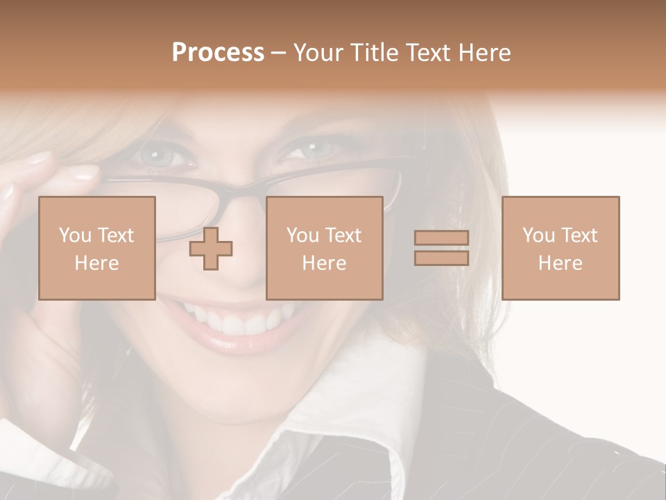 Beauty Caucasian Eyeglass PowerPoint Template